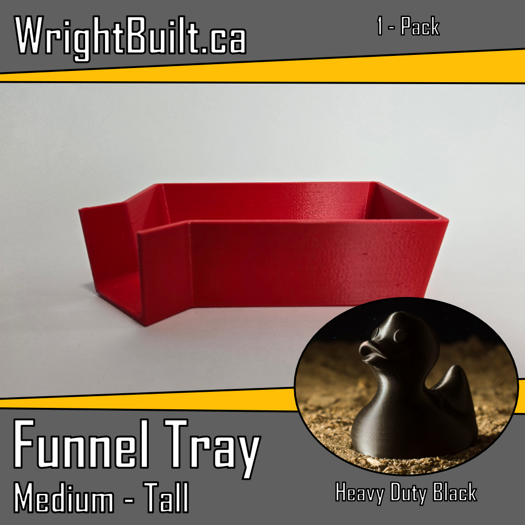 Funnel Tray - Medium & Tall - Heavy Duty Black Plastic - Sorting & Organizing Tool - 1 Pack